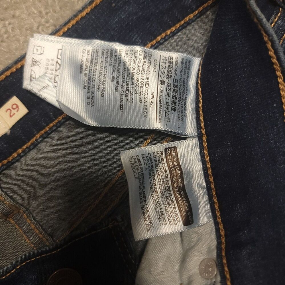 Levis Curvy Skinny Womens 29 (29X29) Jeans Mid Rise Stretch Blue Denim - Picture 10 of 11